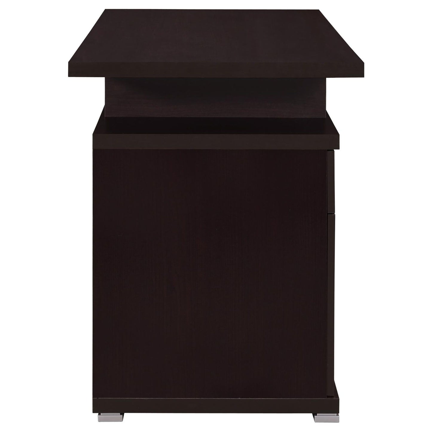 Cappuccino 2-Drawer Reversible Office Desk image 6