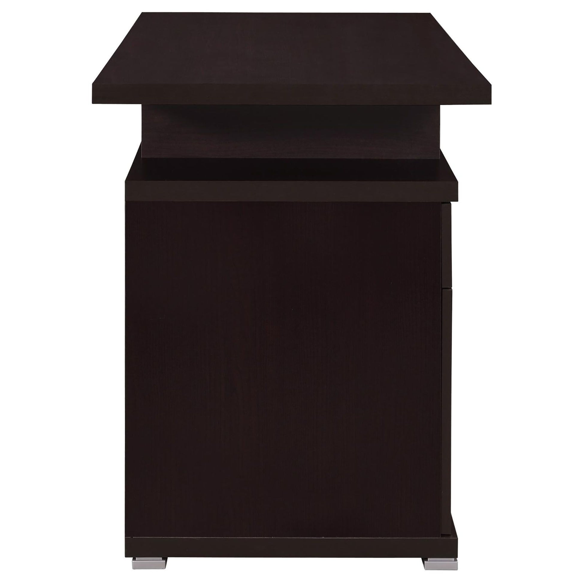 Cappuccino 2-Drawer Reversible Office Desk image 6
