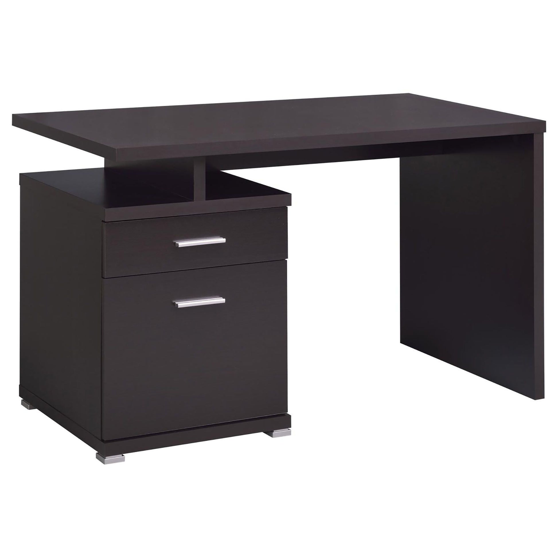 Cappuccino 2-Drawer Reversible Office Desk image 3