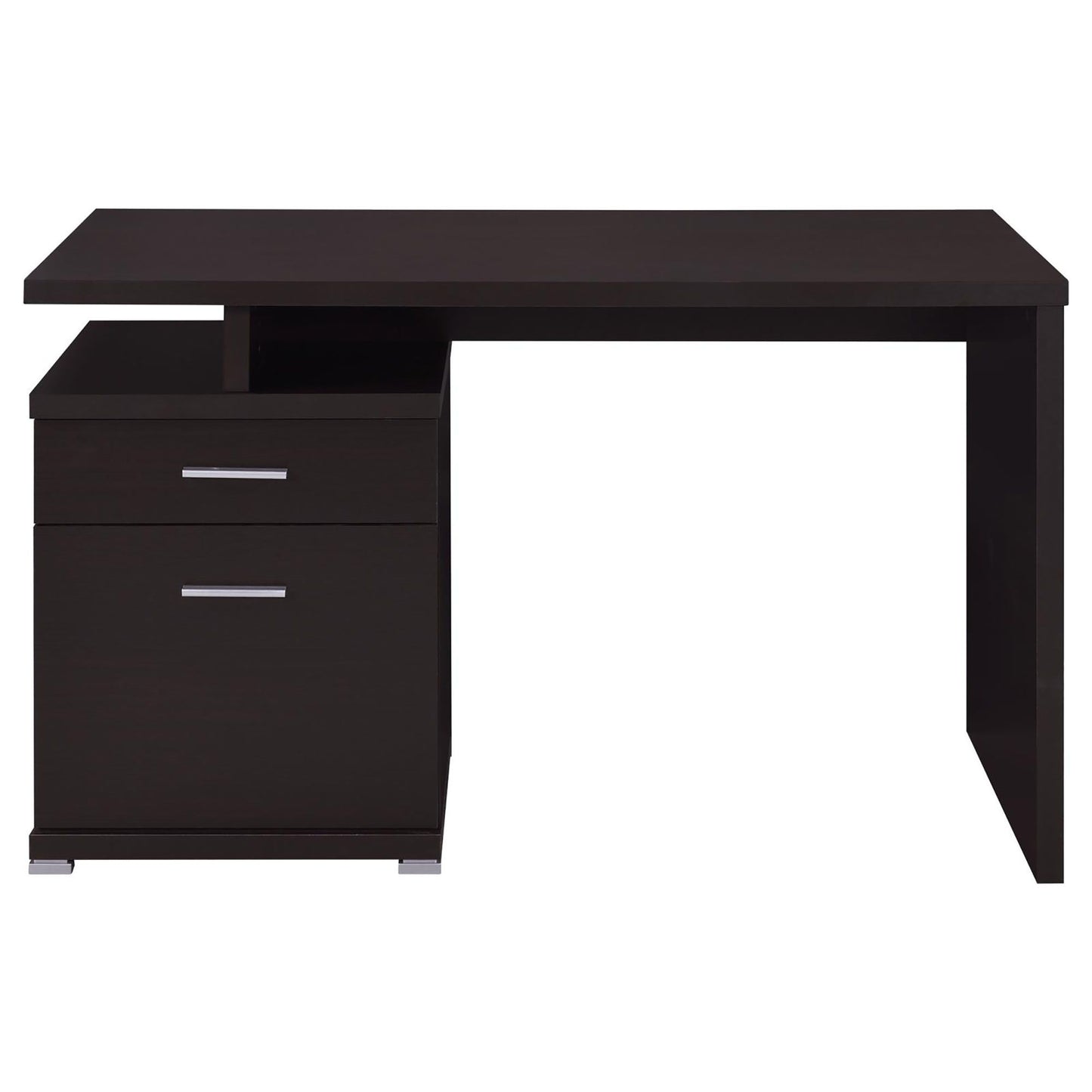 Cappuccino 2-Drawer Reversible Office Desk image 4