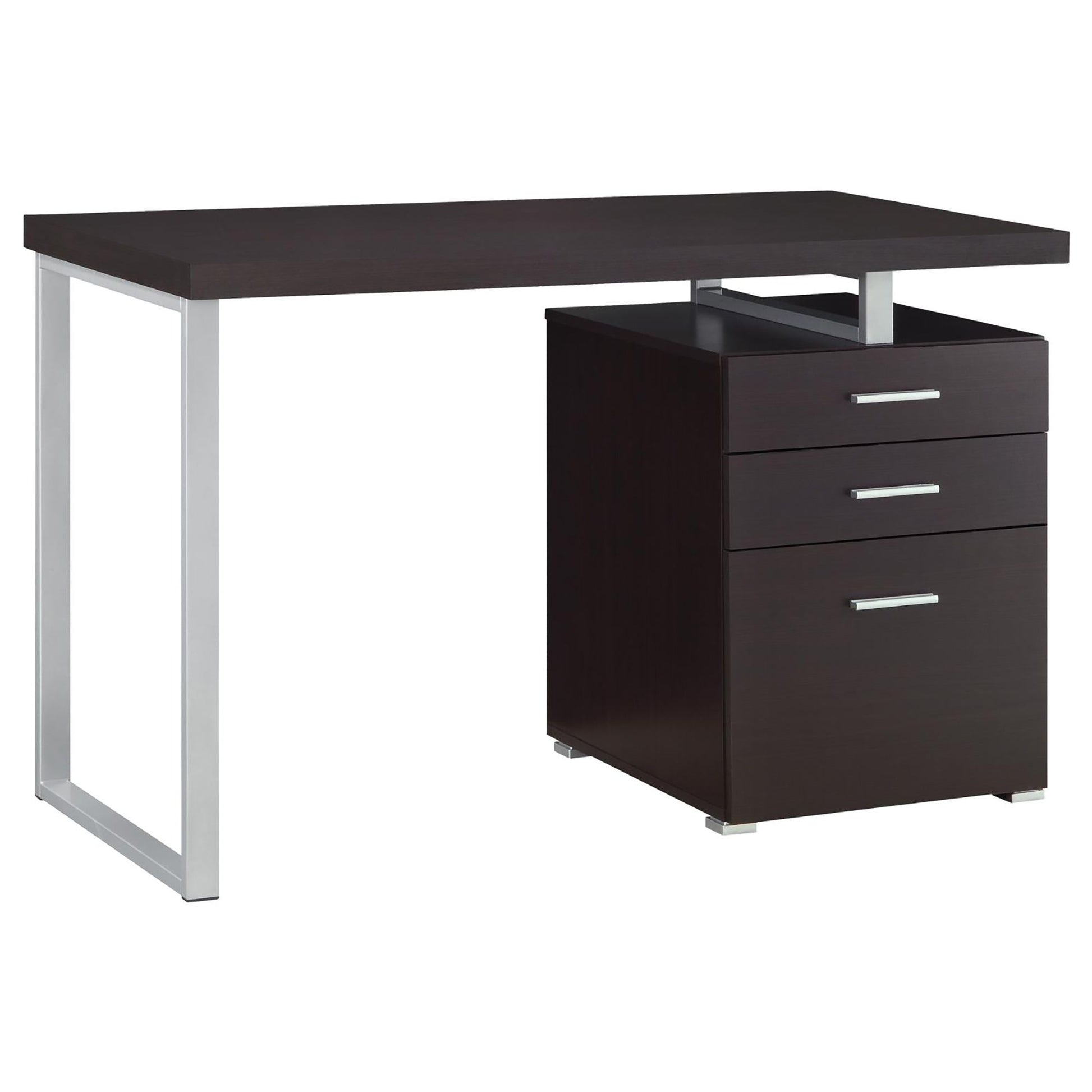 Cappuccino 3-drawer Reversible Office Desk image 2