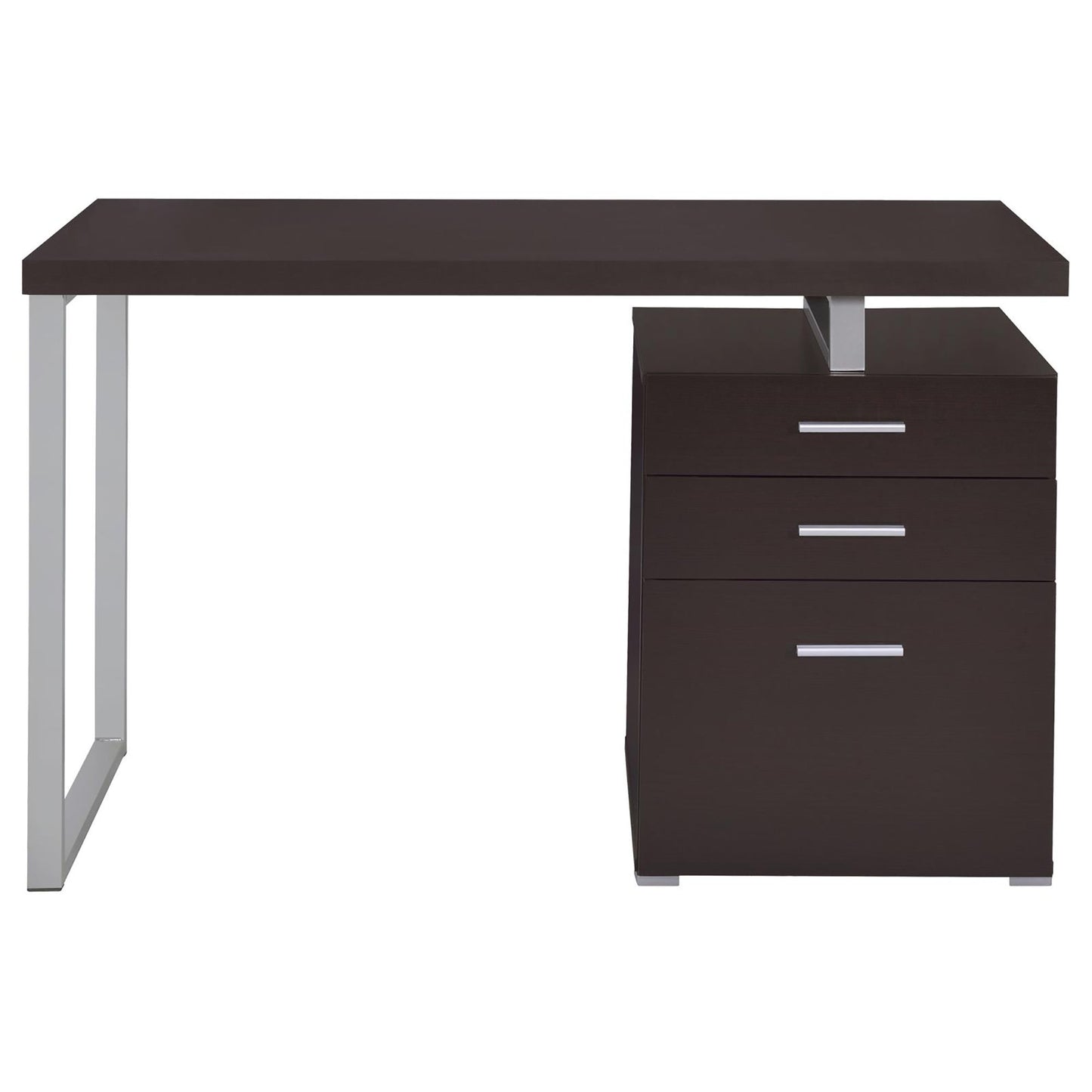 Cappuccino 3-drawer Reversible Office Desk image 4