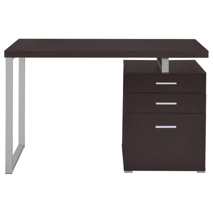 Cappuccino 3-drawer Reversible Office Desk image 4