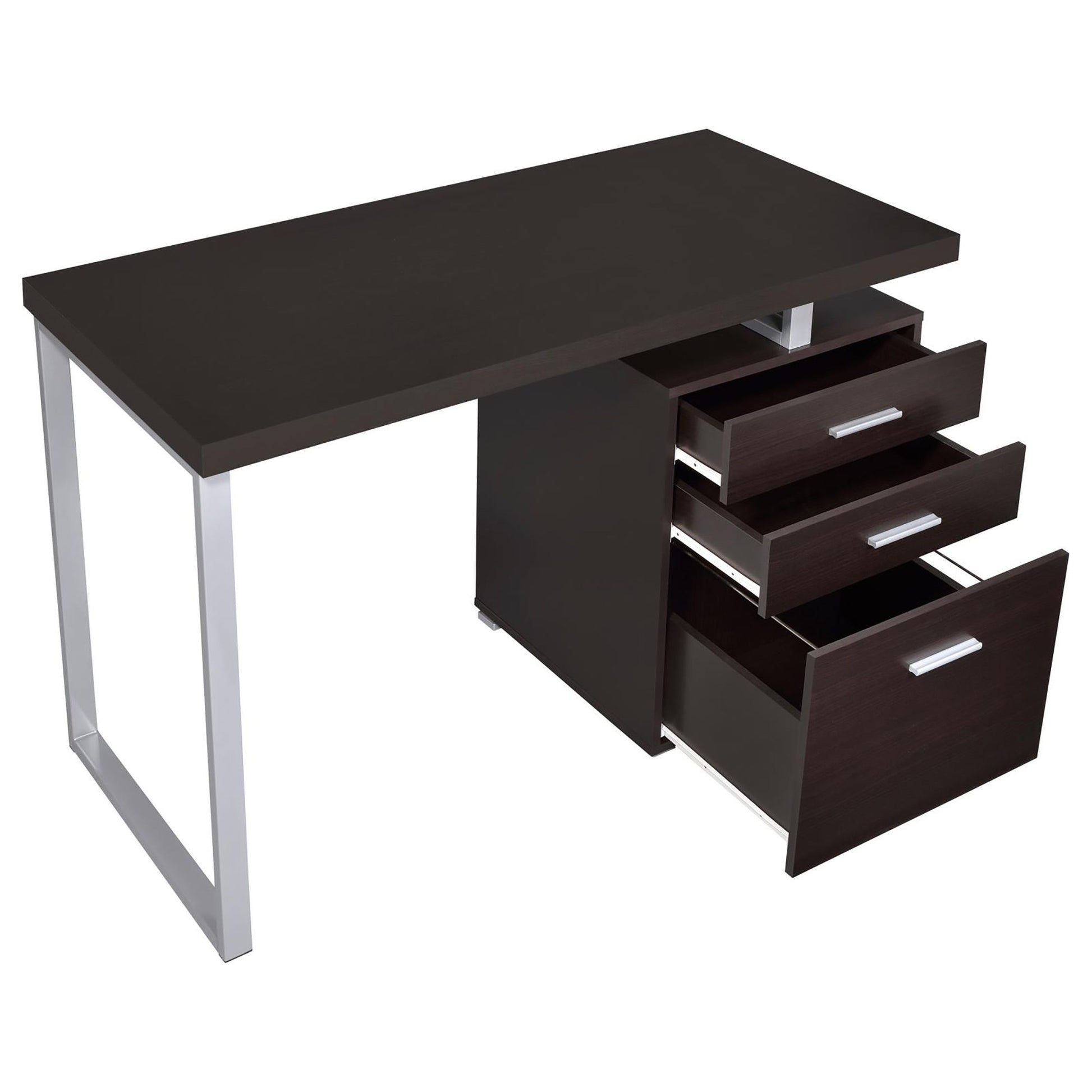 Cappuccino 3-drawer Reversible Office Desk image 9