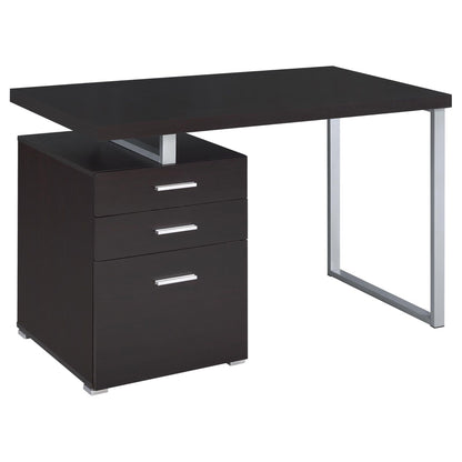 Cappuccino 3-drawer Reversible Office Desk image 3