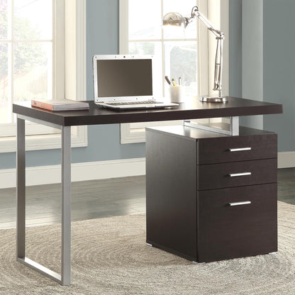 Cappuccino 3-drawer Reversible Office Desk image 1