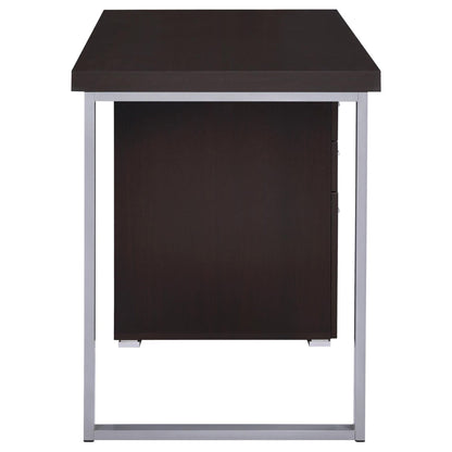 Cappuccino 3-drawer Reversible Office Desk image 5