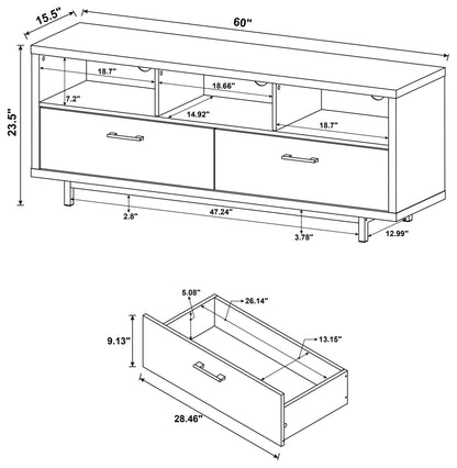 Cappuccino 60-inch Drawer Storage TV Console image 6