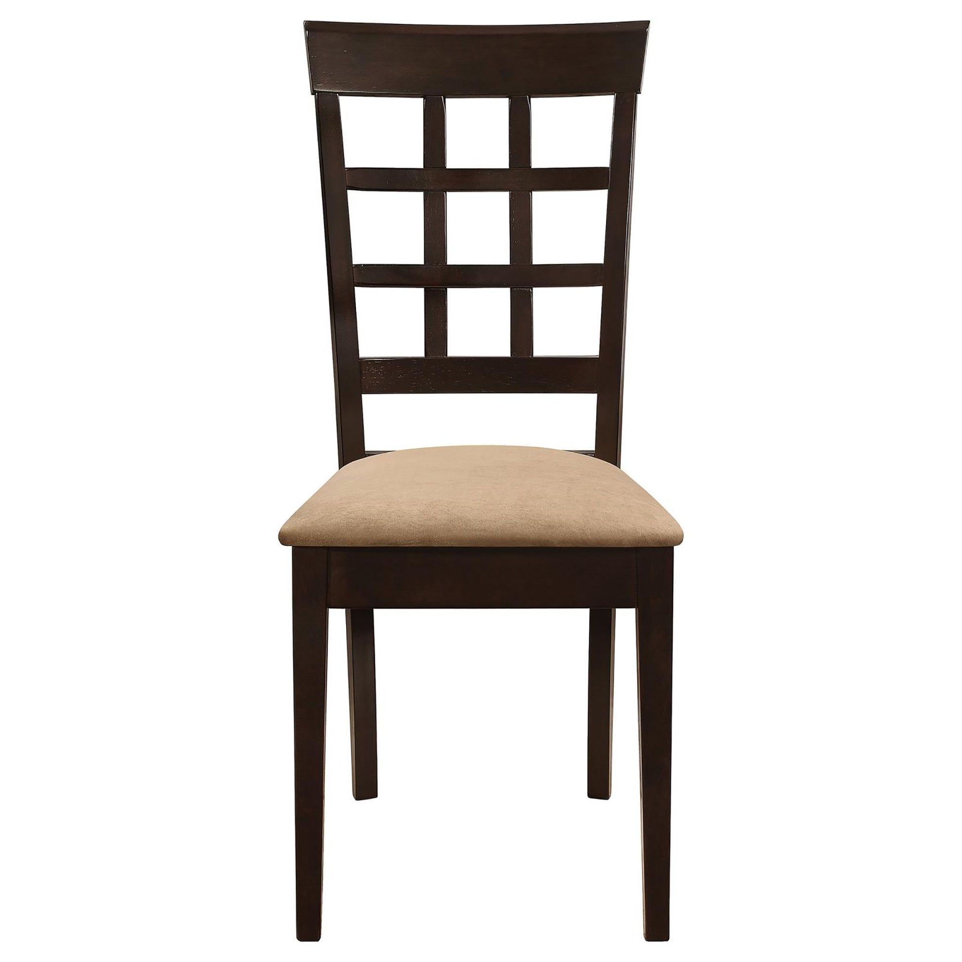 Cappuccino and Beige Lattice Back Dining Chair (Set of 2) image 4