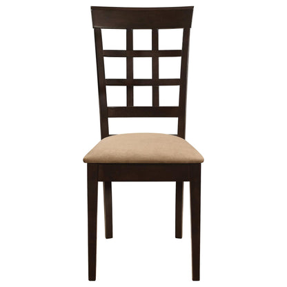 Cappuccino and Beige Lattice Back Dining Chair (Set of 2) image 4