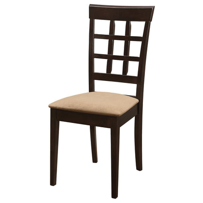 Cappuccino and Beige Lattice Back Dining Chair (Set of 2) image 5