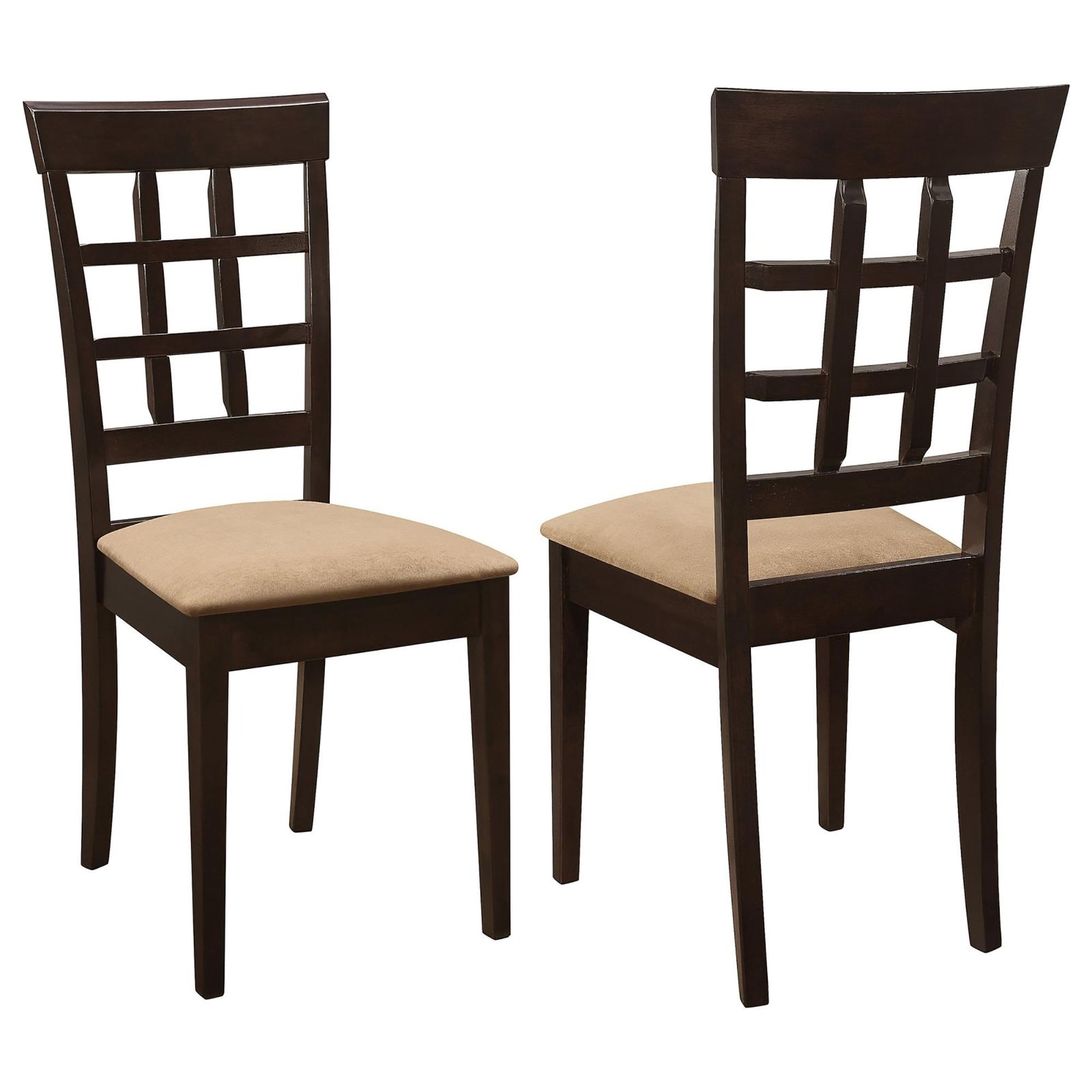 Cappuccino and Beige Lattice Back Dining Chair (Set of 2) image 2