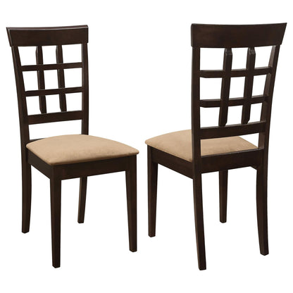 Cappuccino and Beige Lattice Back Dining Chair (Set of 2) image 2
