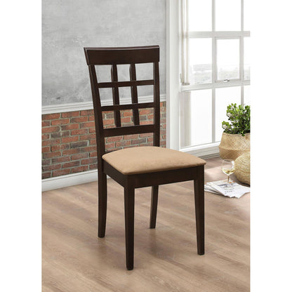 Cappuccino and Beige Lattice Back Dining Chair (Set of 2) image 1