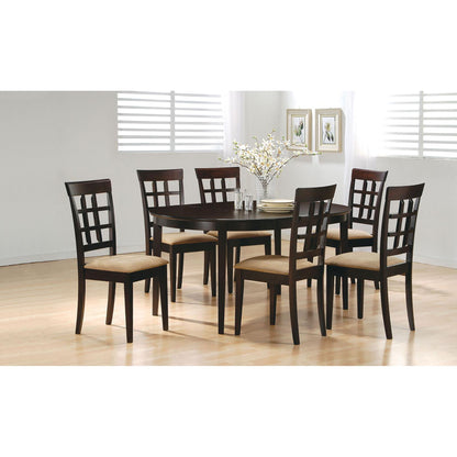 Cappuccino and Beige Lattice Back Dining Chair (Set of 2) image 10