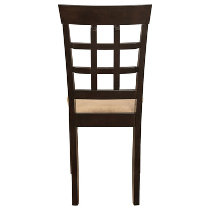 Cappuccino and Beige Lattice Back Dining Chair (Set of 2) image 9