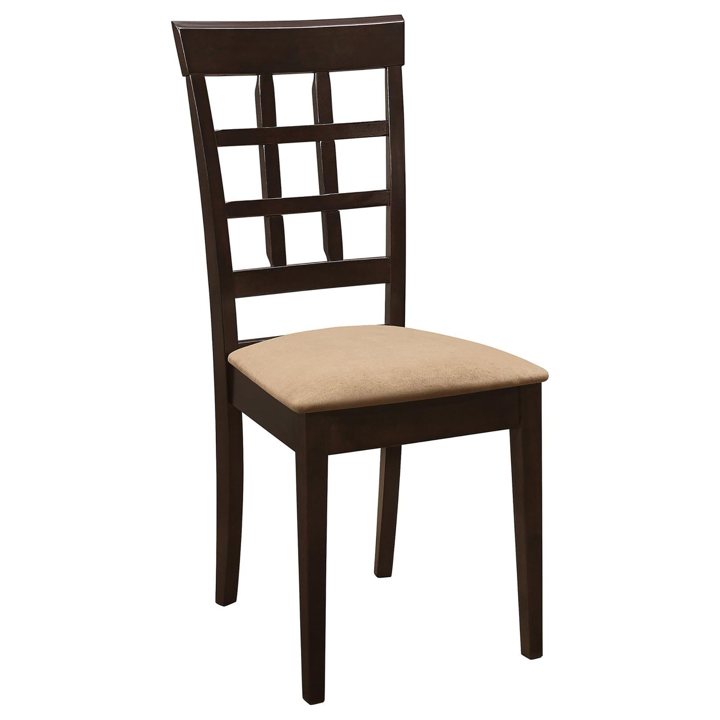 Cappuccino and Beige Lattice Back Dining Chair (Set of 2) image 3