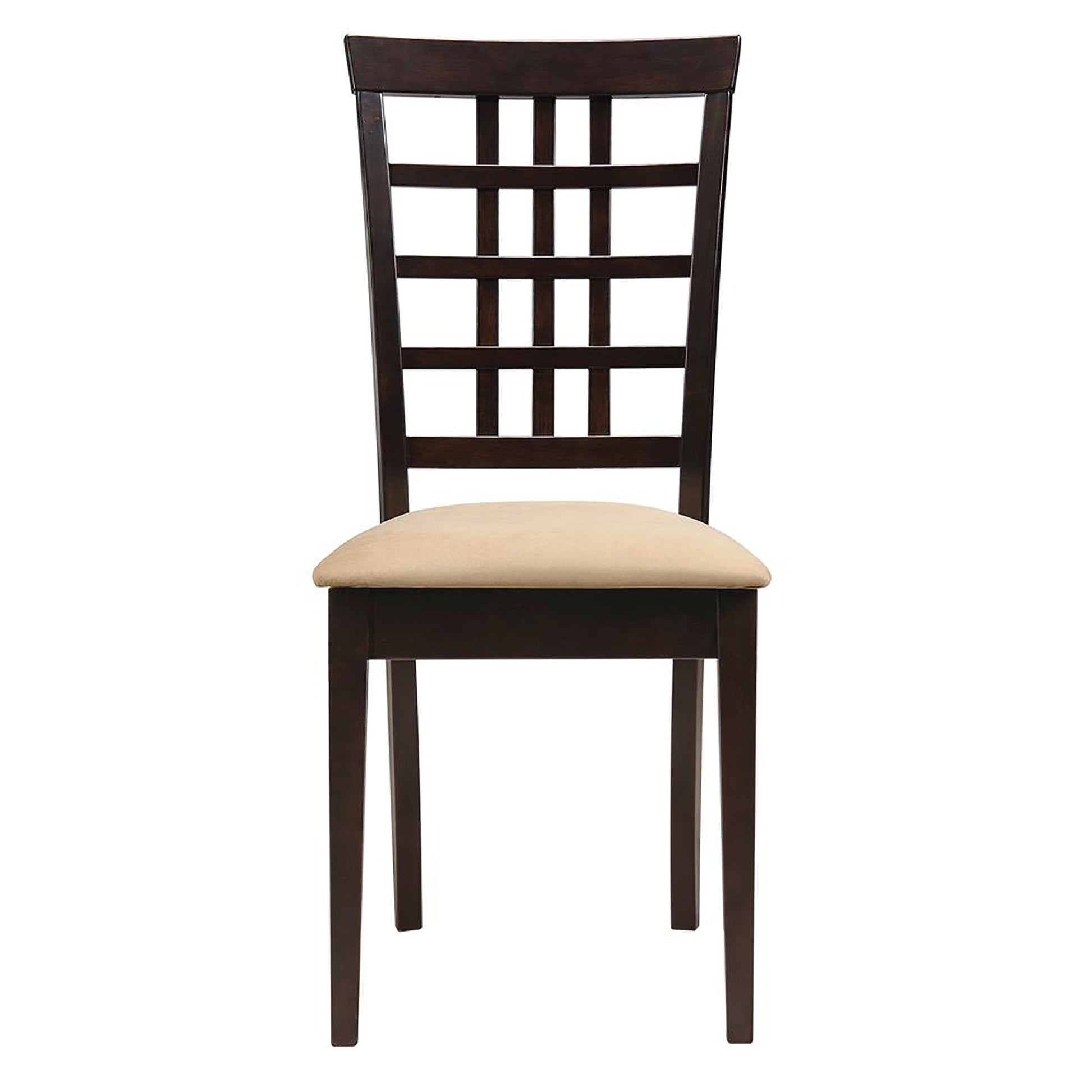 Cappuccino and Beige Lattice Back Side Chair (Set of 2) image 3