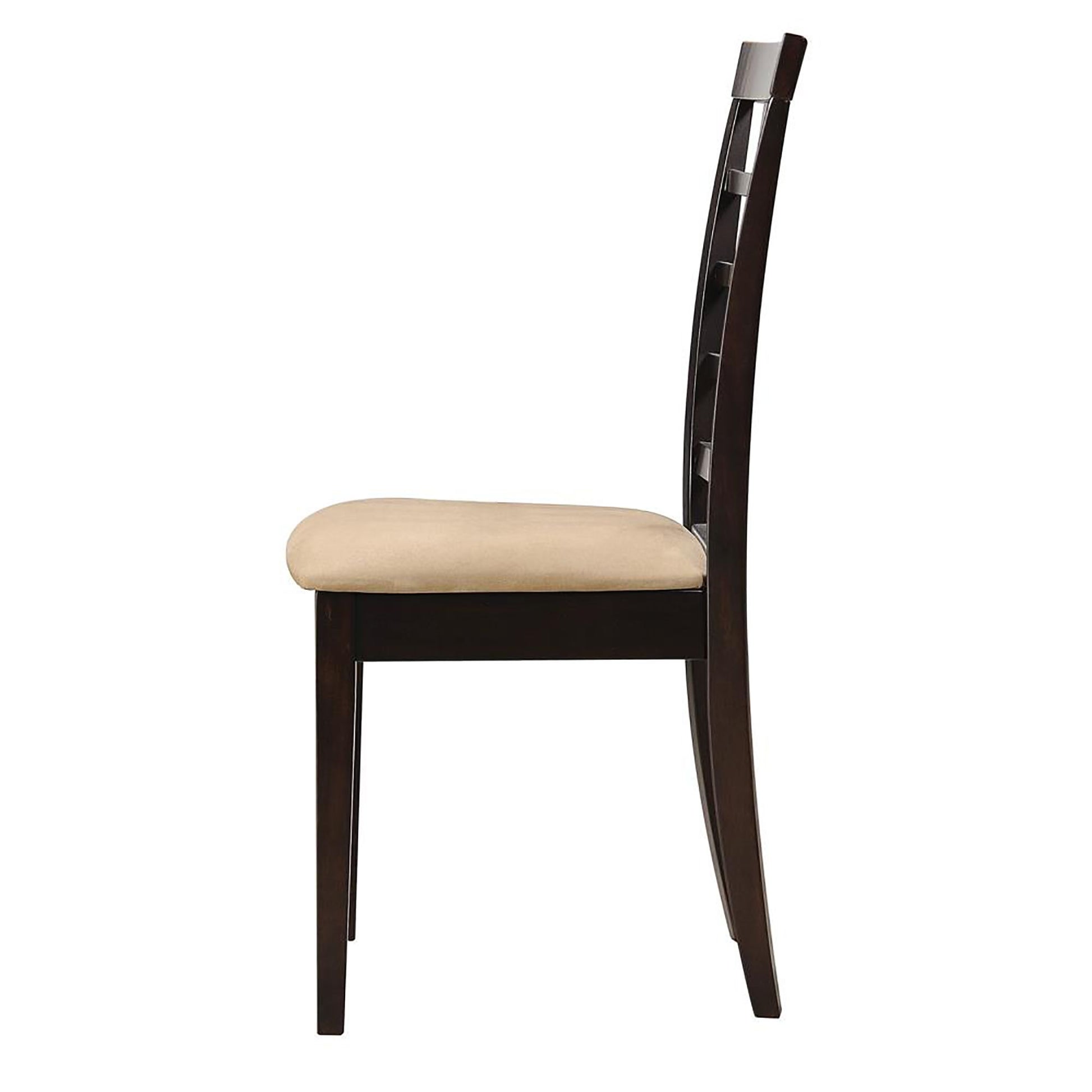 Cappuccino and Beige Lattice Back Side Chair (Set of 2) image 5