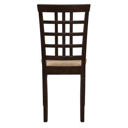 Cappuccino and Beige Lattice Back Side Chair (Set of 2) image 6