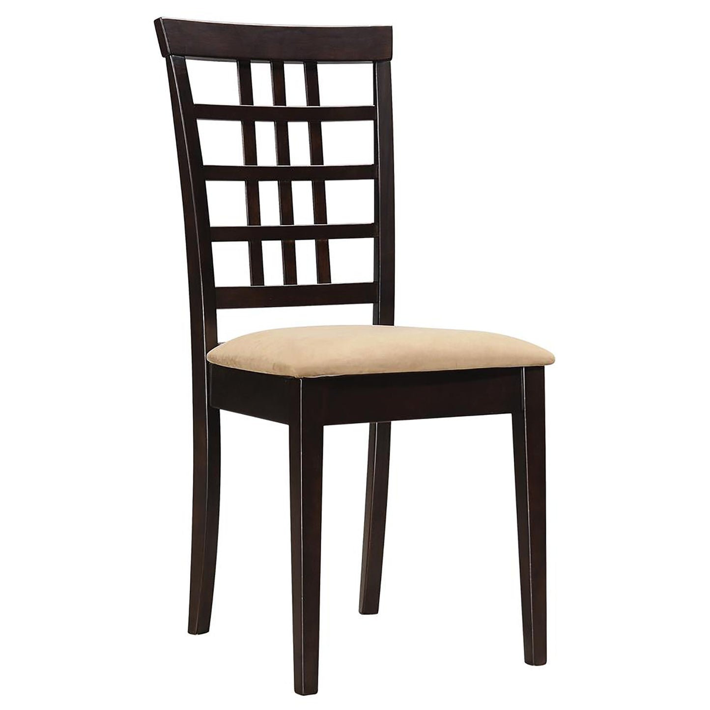 Cappuccino and Beige Lattice Back Side Chair (Set of 2) image 2