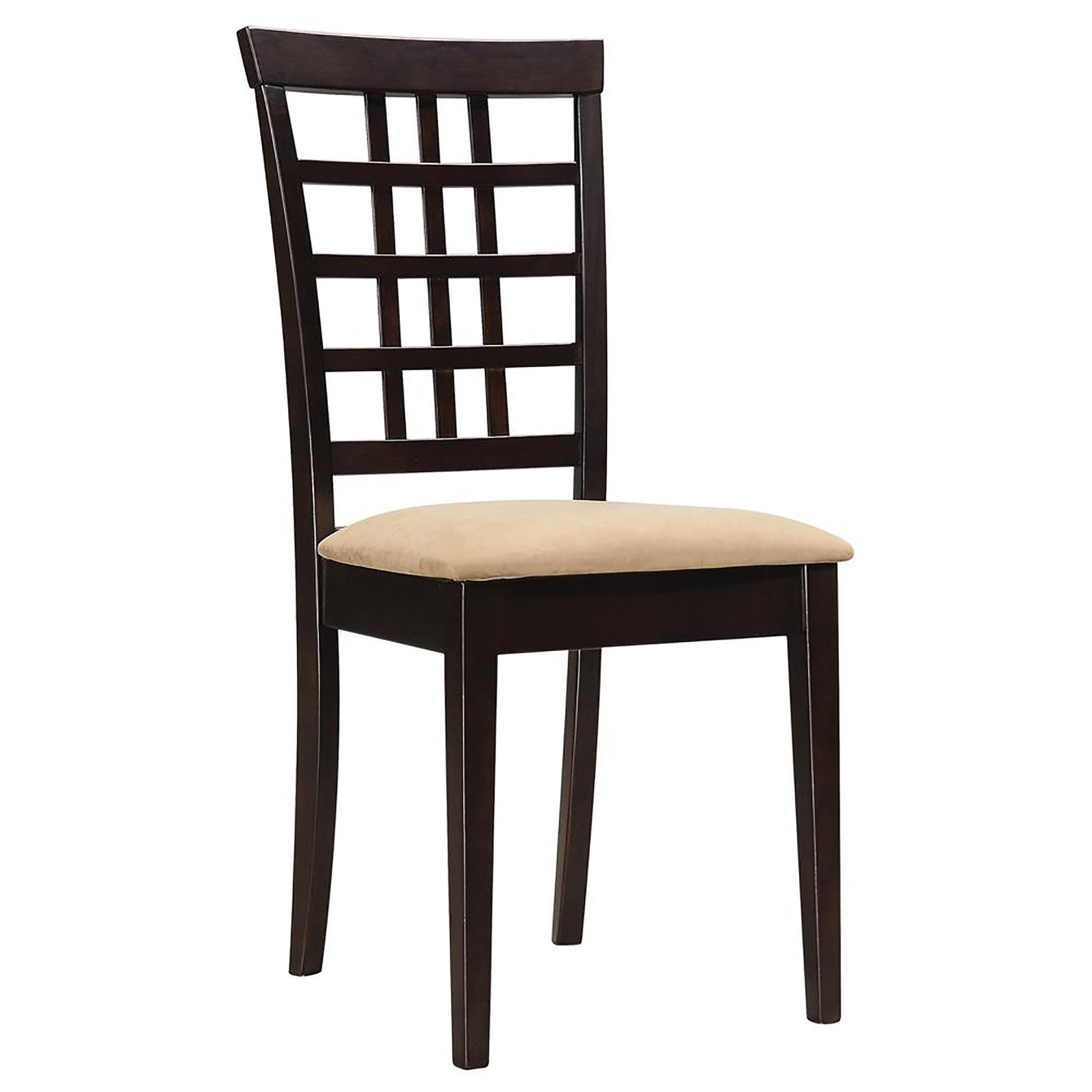 Cappuccino and Beige Lattice Back Side Chair (Set of 2) image 2