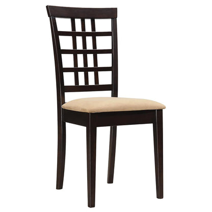Cappuccino and Beige Lattice Back Side Chair (Set of 2) image 2