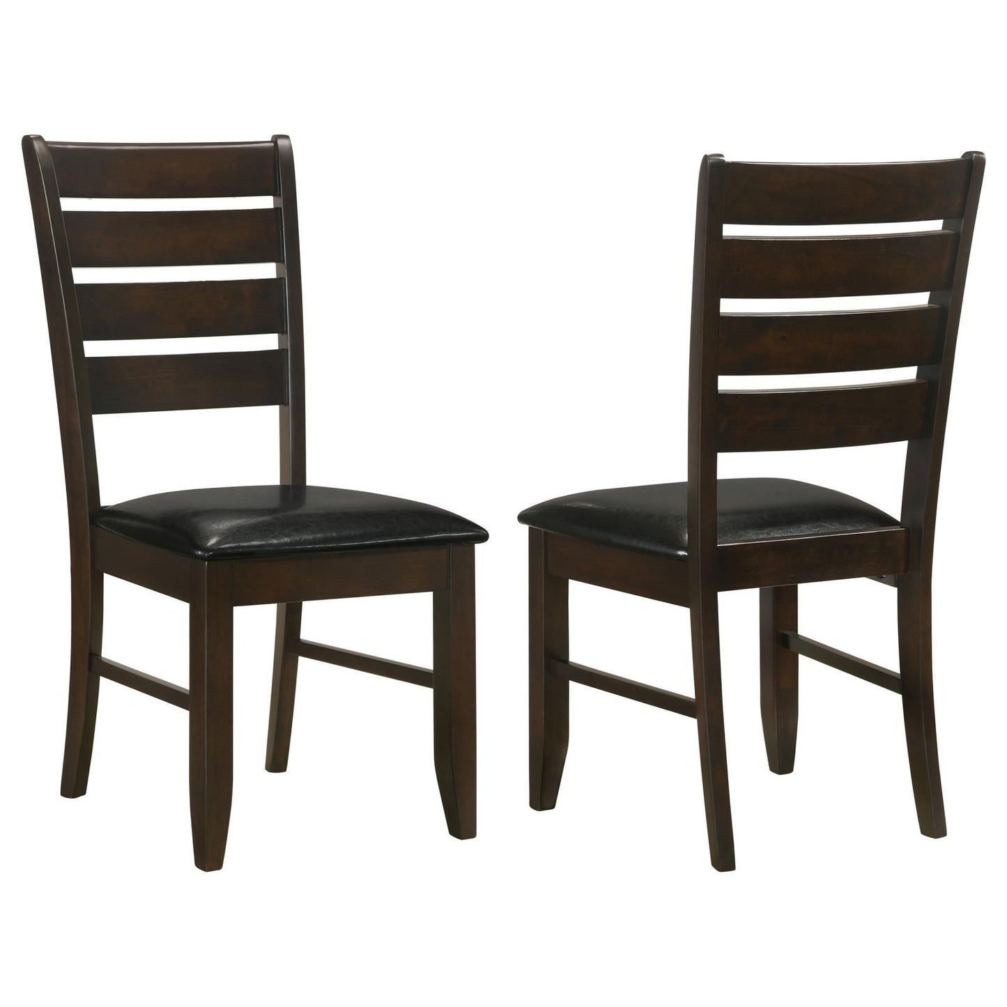 Cappuccino and Black Padded Seat Side Chairs (Set of 2) image 2