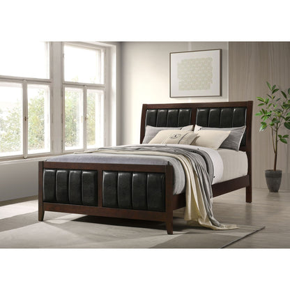 Cappuccino and Black Queen Panel Bed image 1
