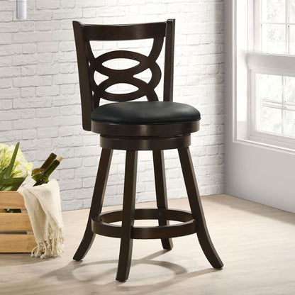 Cappuccino and Black Swivel Counter Height Stool (Set of 2) image 1