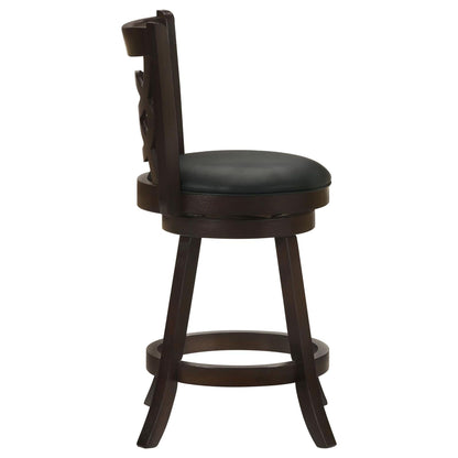 Cappuccino and Black Swivel Counter Height Stool (Set of 2) image 7