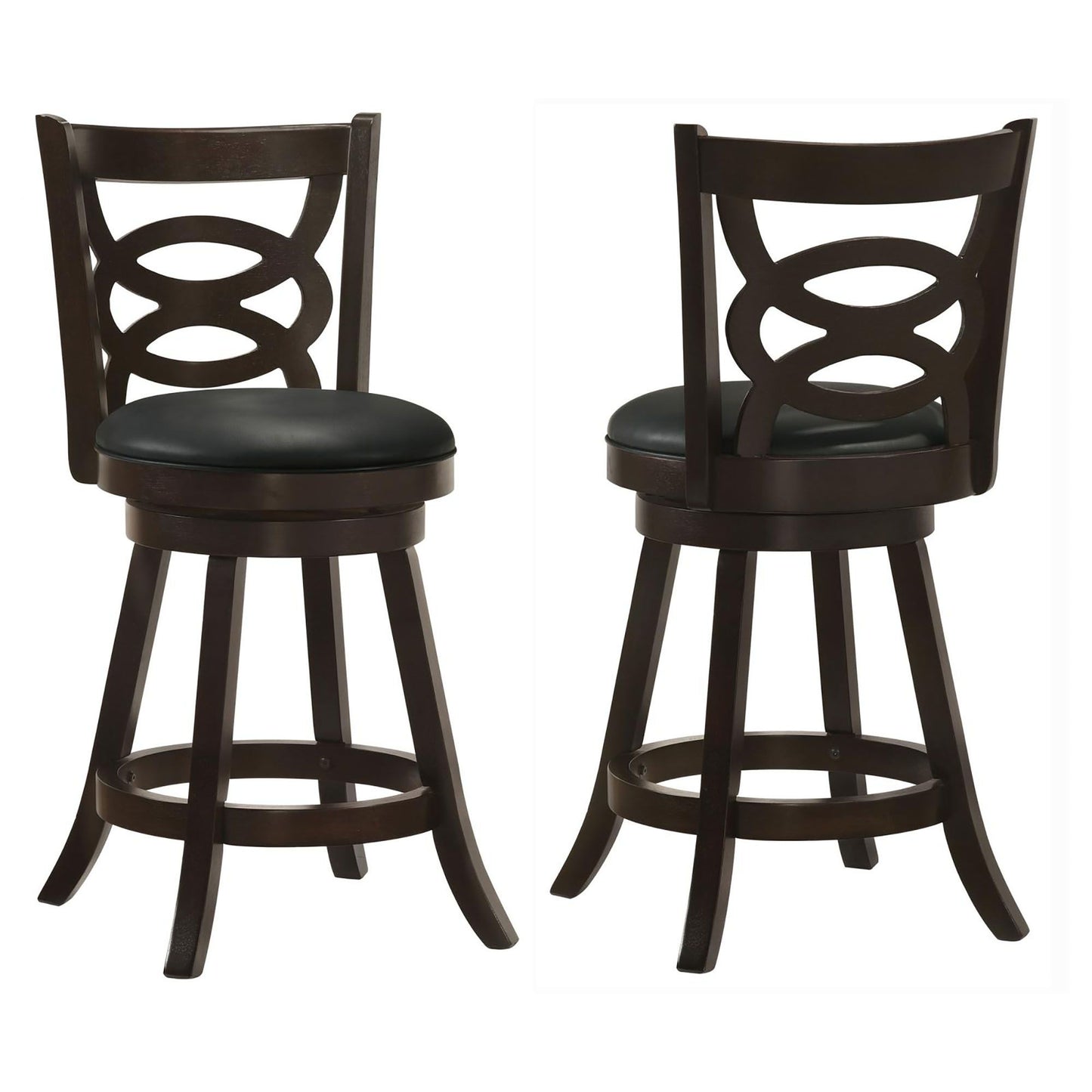 Cappuccino and Black Swivel Counter Height Stool (Set of 2) image 2
