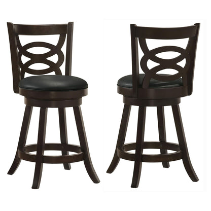 Cappuccino and Black Swivel Counter Height Stool (Set of 2) image 2