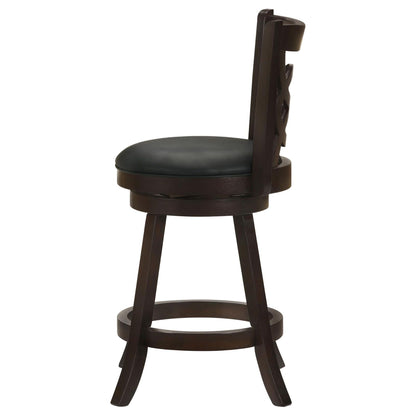 Cappuccino and Black Swivel Counter Height Stool (Set of 2) image 6