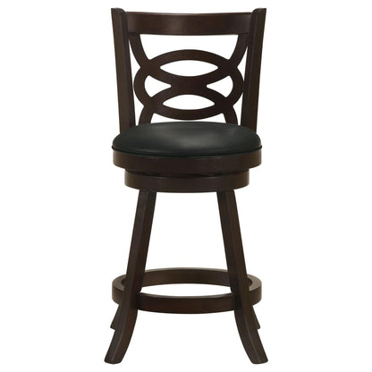 Cappuccino and Black Swivel Counter Height Stool (Set of 2) image 4