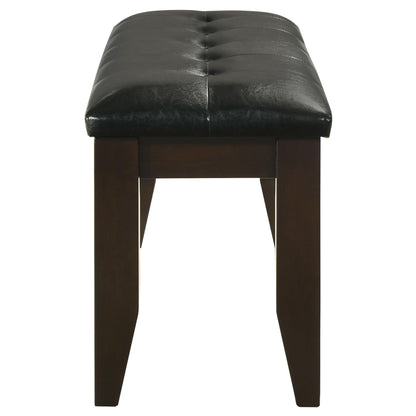 Cappuccino and Black Upholestered Dining Bench image 4