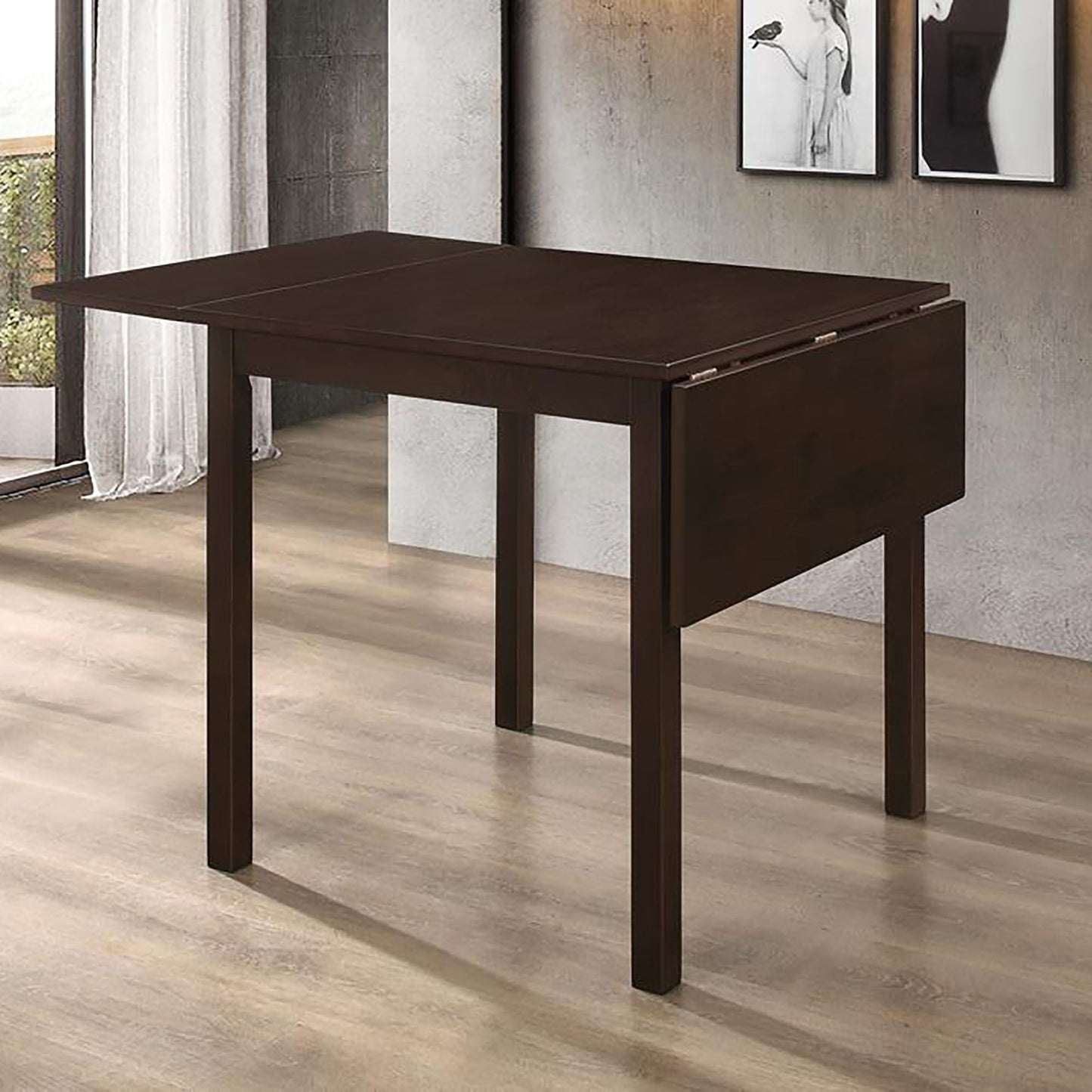 Cappuccino Dining Table with Drop Extension Leaf image 1