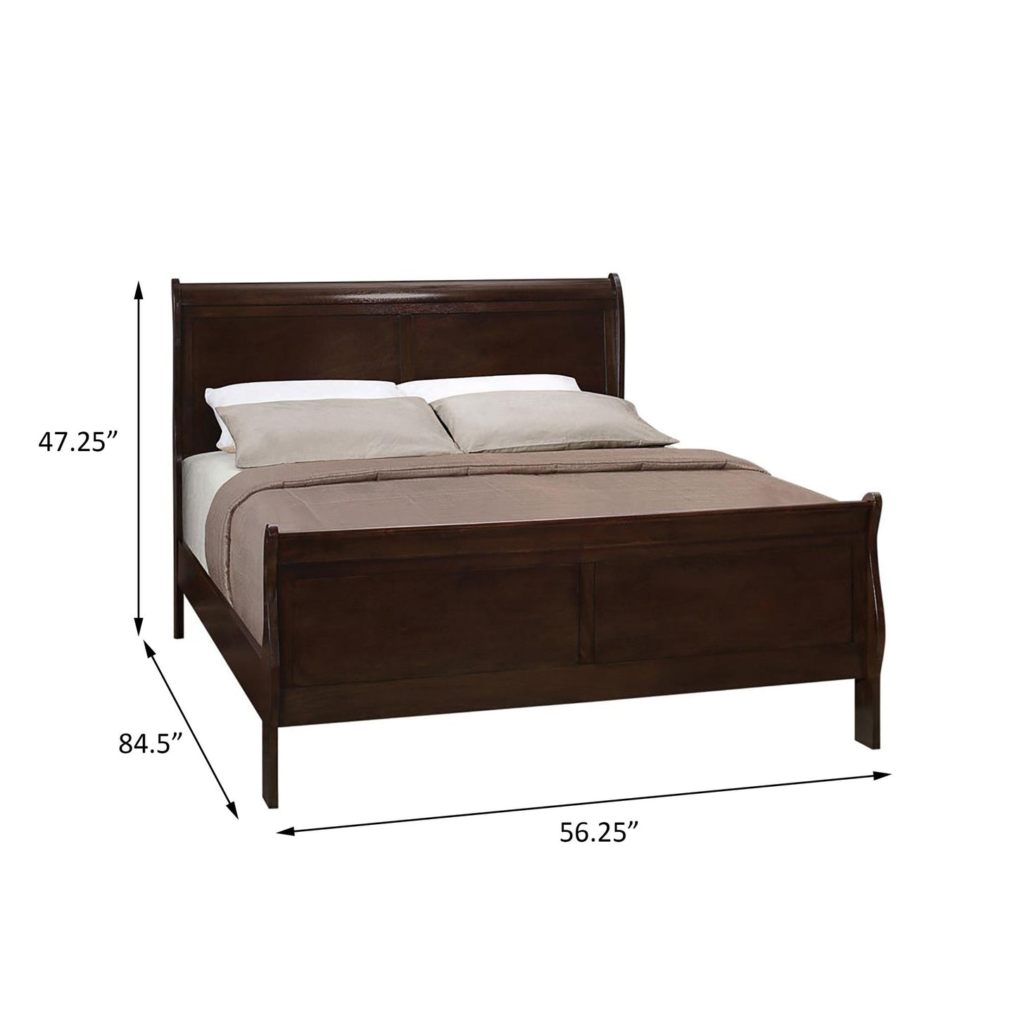 Cappuccino Full Sleigh Bed image 4