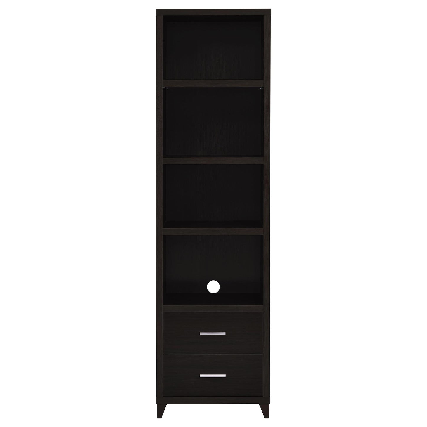 Cappuccino Media Tower with Shelf and Drawer image 4