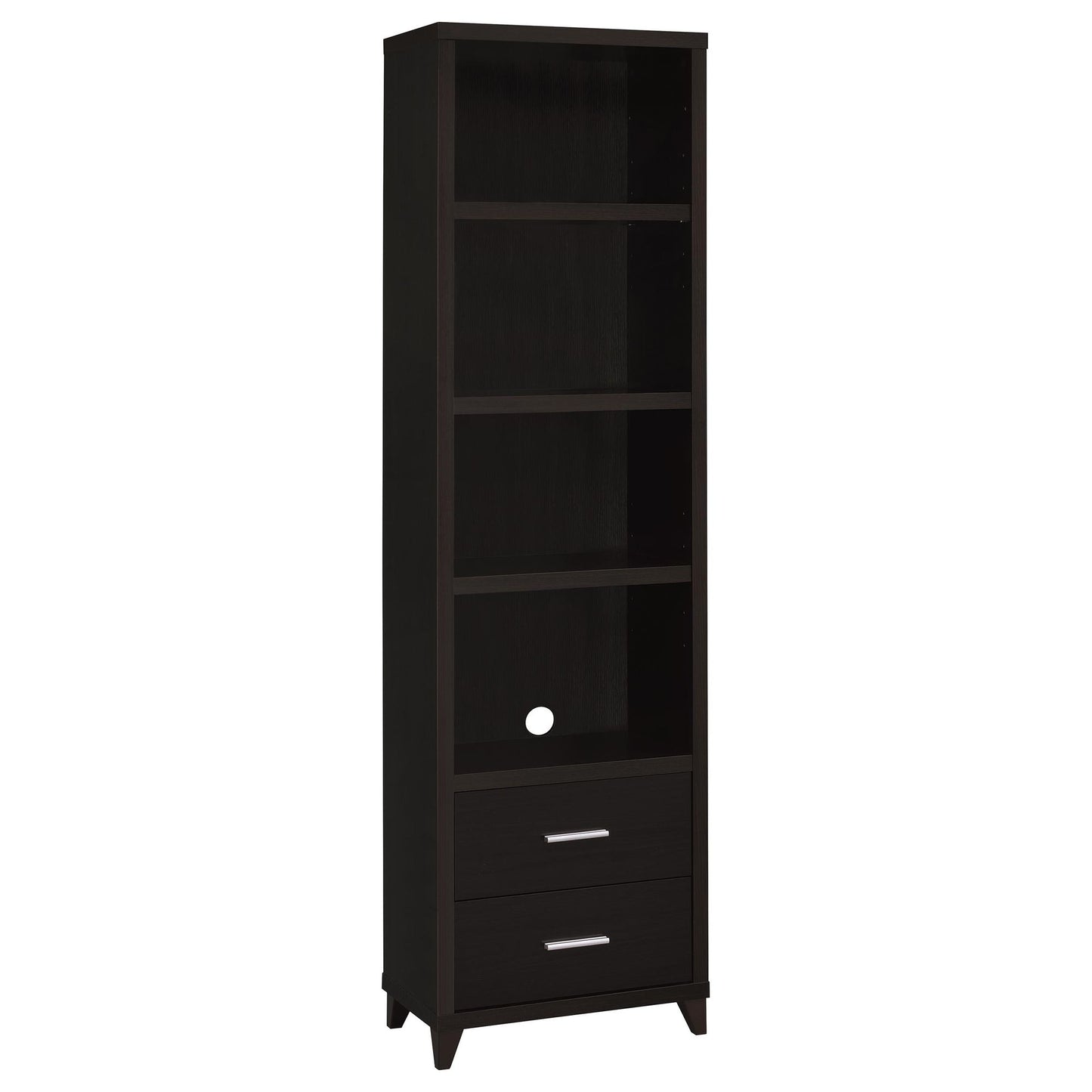 Cappuccino Media Tower with Shelf and Drawer image 2