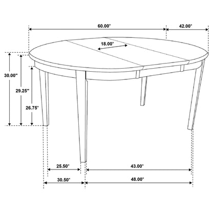 Cappuccino Oval Dining Table with Leaf Extension image 6