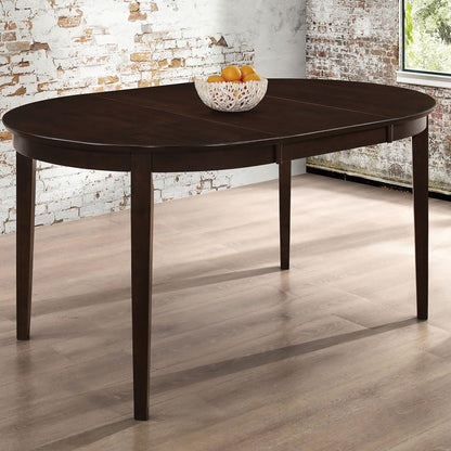 Cappuccino Oval Dining Table with Leaf Extension image 1