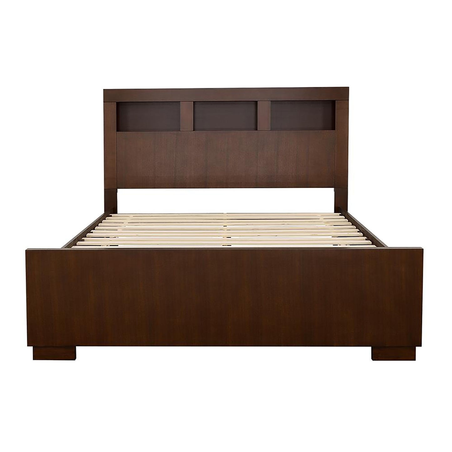 Cappuccino Queen Bed with Bookcase Headboard image 4