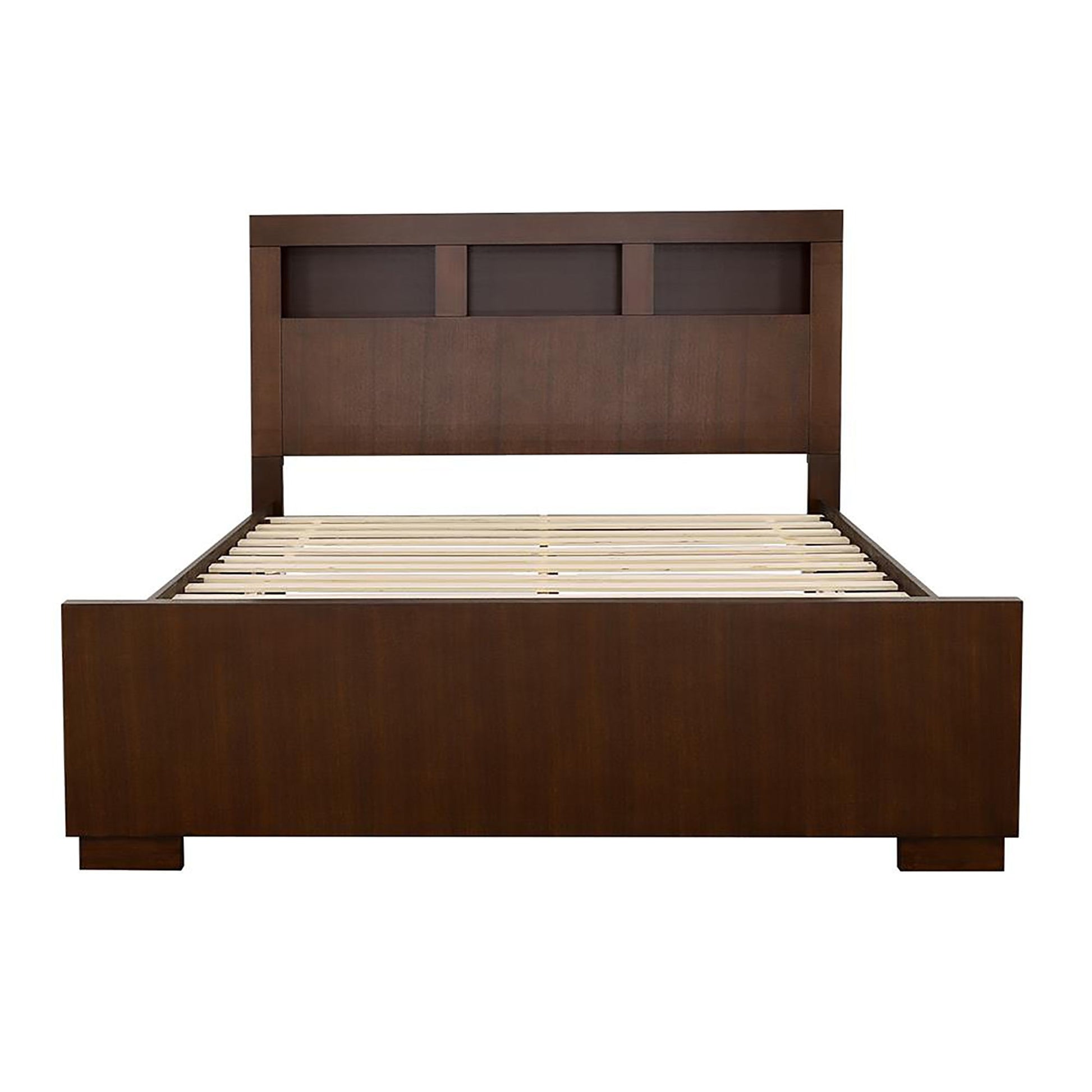Cappuccino Queen Bed with Bookcase Headboard image 4