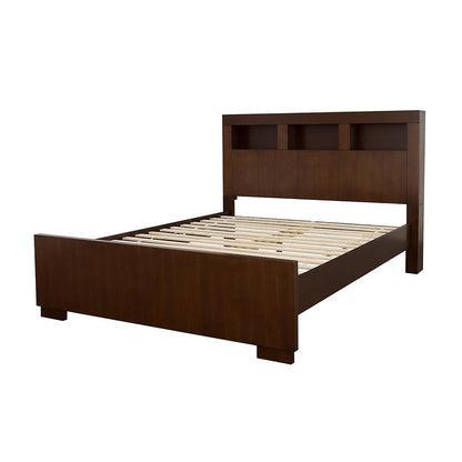 Cappuccino Queen Bed with Bookcase Headboard image 3