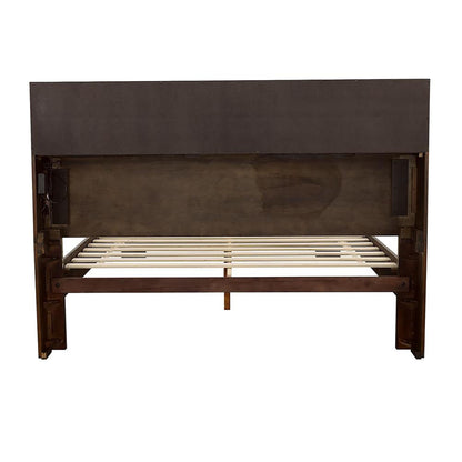 Cappuccino Queen Bed with Bookcase Headboard image 6