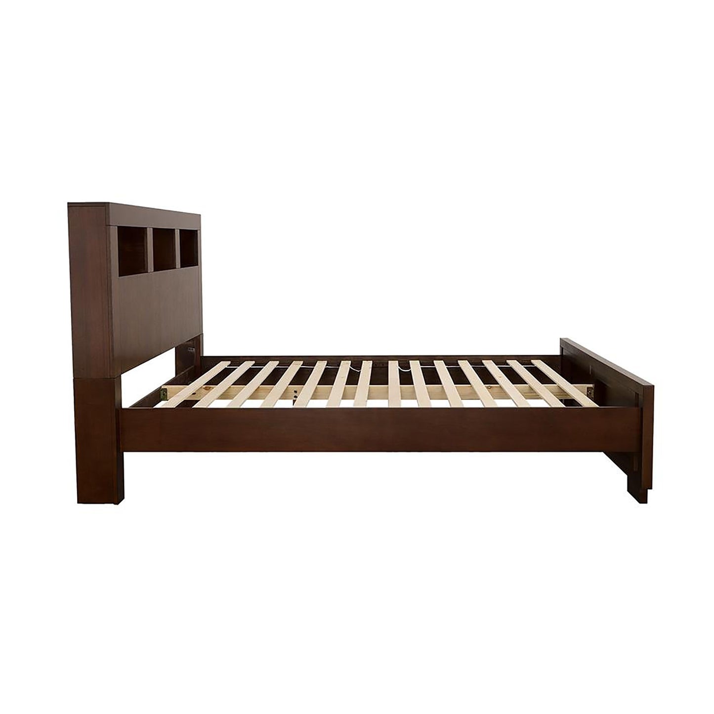 Cappuccino Queen Bed with Bookcase Headboard image 5