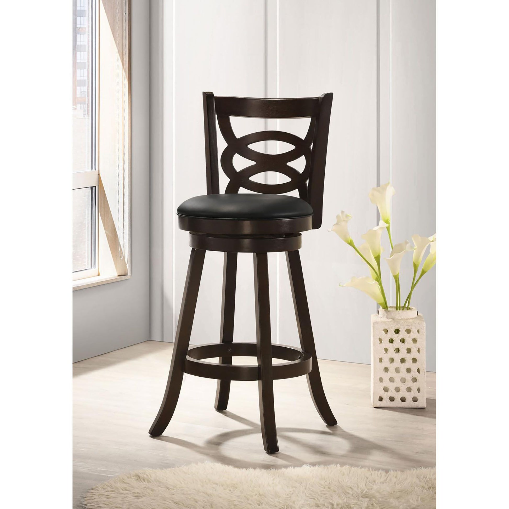 Cappuccino Swivel Bar Height Stool (Set of 2) image 1