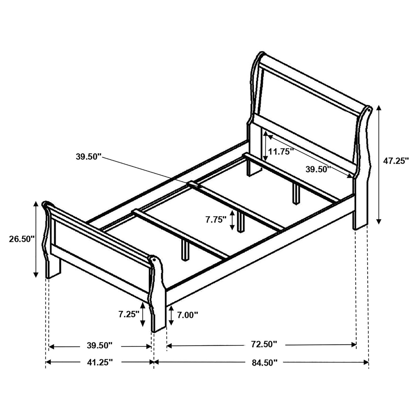 Cappuccino Twin Sleigh Bed image 4