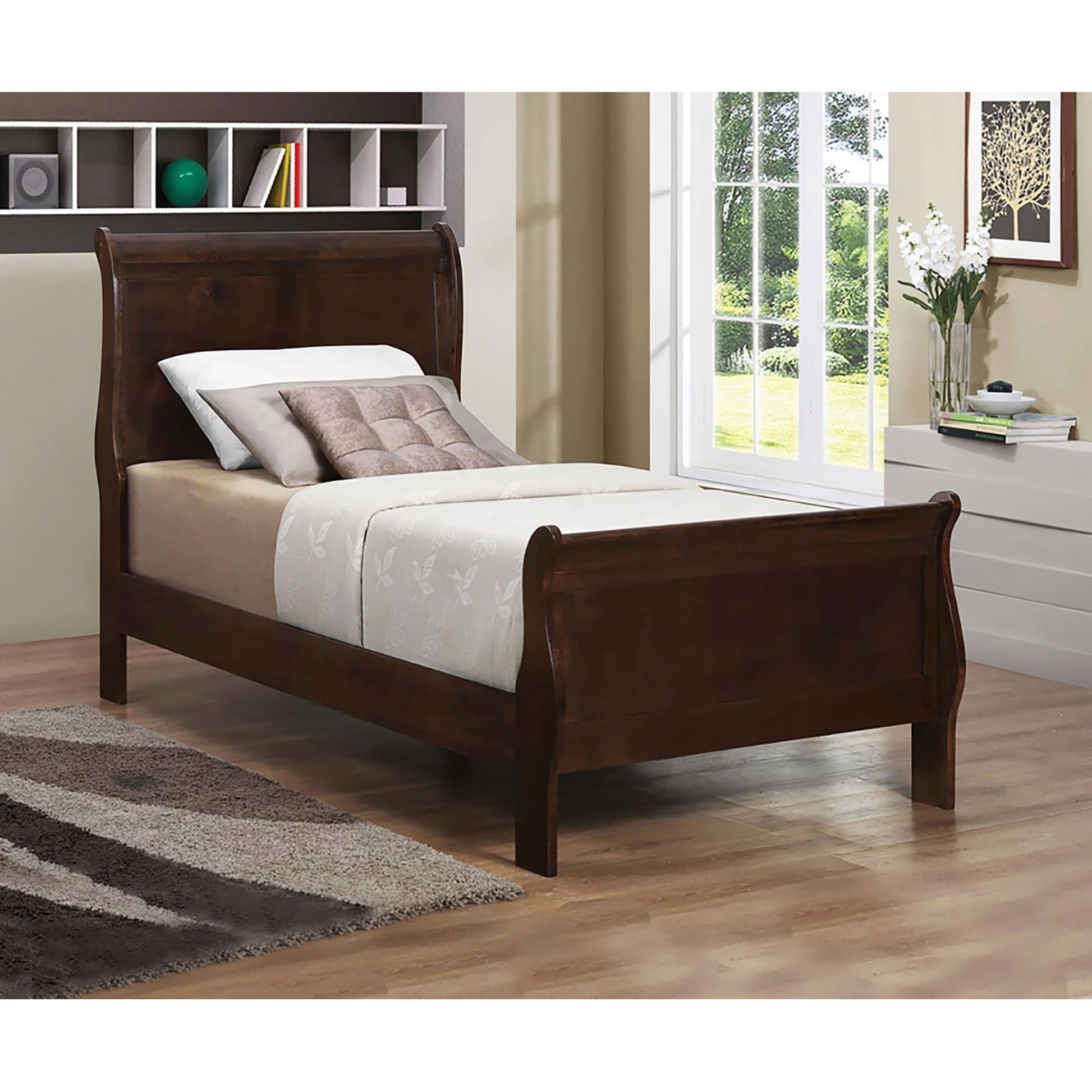 Cappuccino Twin Sleigh Bed image 1